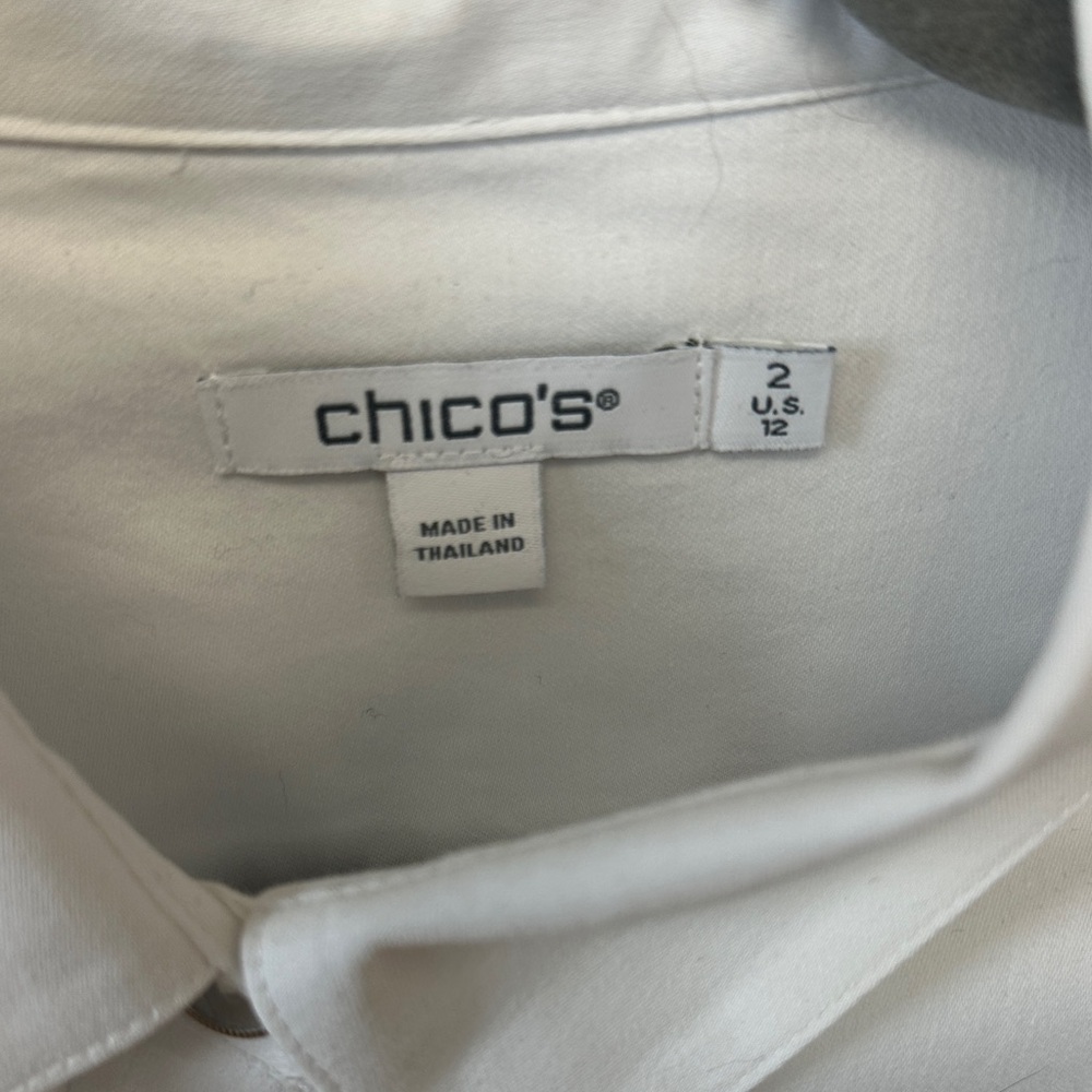 Chico's White Button-Up Shirt for Women - Picture 2 of 3